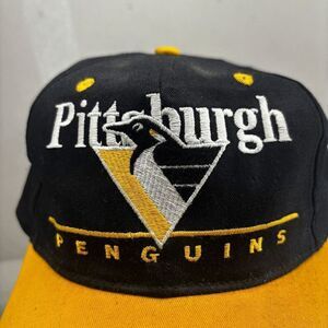 Vintage 90s Y2K Pittsburg Penguins Snapback NHL Twin Enterprises Hat Cap